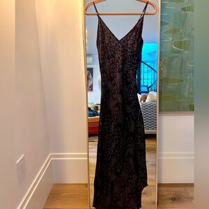 Vintage Tracy Feith Collection chocolate brown silk slip dress y2k